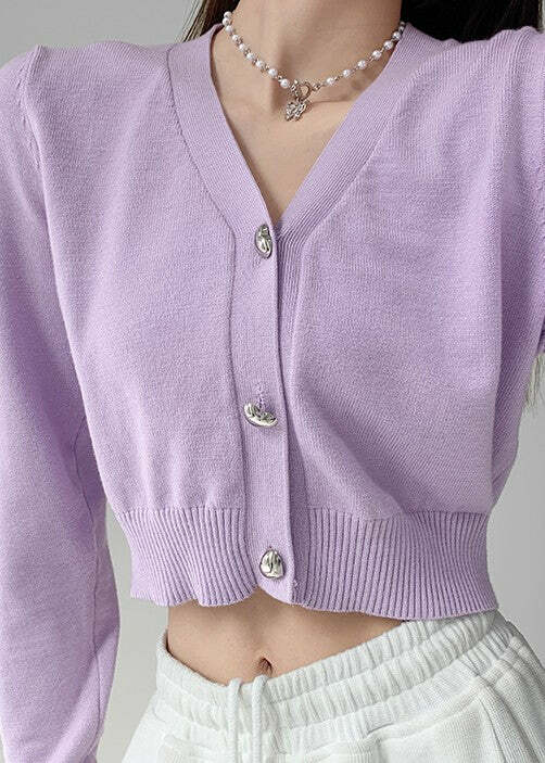Y2K Grunge I Heart U Button Knitted Sweater - Retro 90s Fashion, Summer & Party Outfits