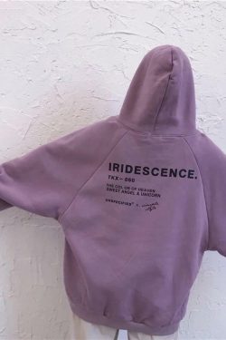 Y2K Grunge Iridescent Hoodie - Retro 90s Fashion, Summer Outfits, and Pastel Goth Style