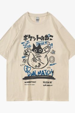 Y2K Grunge Japanese Cat Shirt - Retro 90s Summer Outfit, Pastel Goth, Y2K Fashion Top