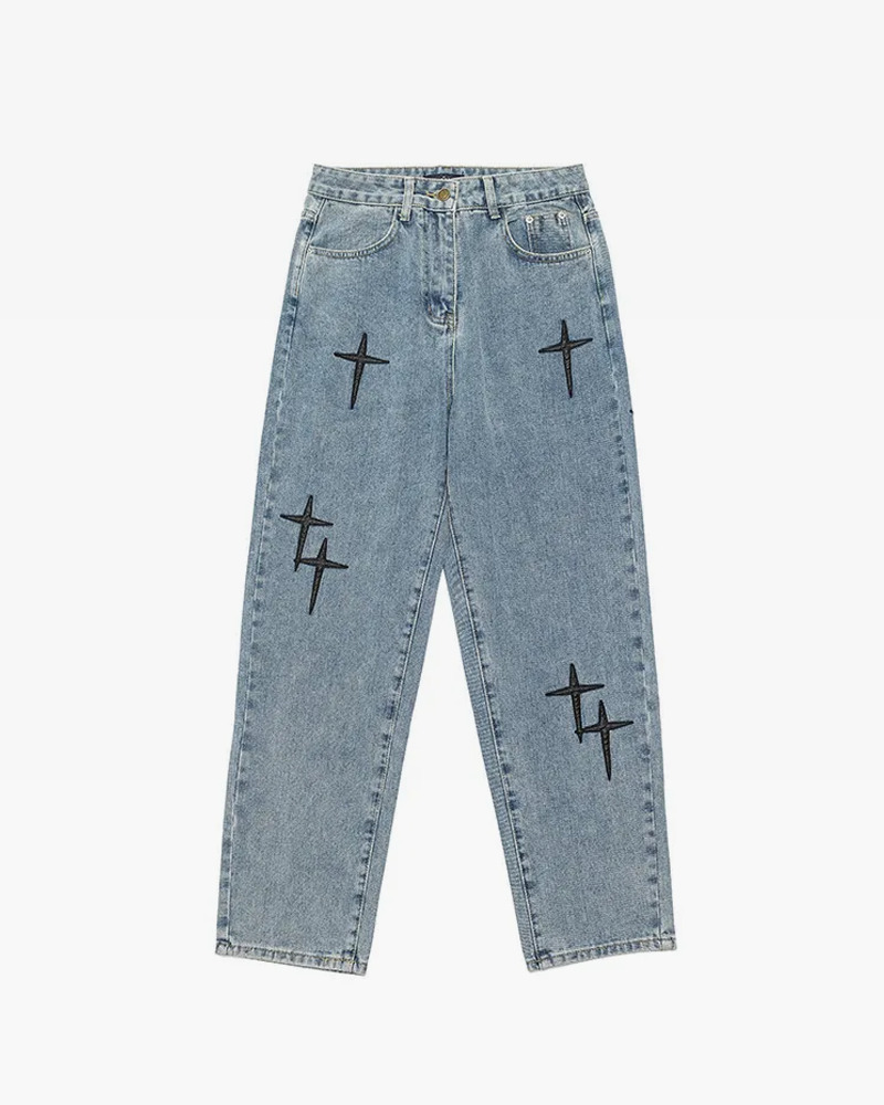 Y2K Grunge Jeans for Men - Retro 90s Hip Hop Fashion, Summer Y2K Outfits, Vintage Style