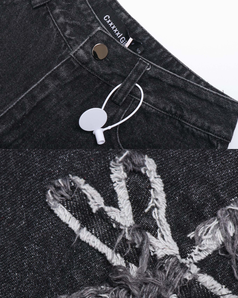 Y2K Grunge Jeans with Crosses - 90s Retro Style, Summer Outfits, and Gothic Y2K Fashion