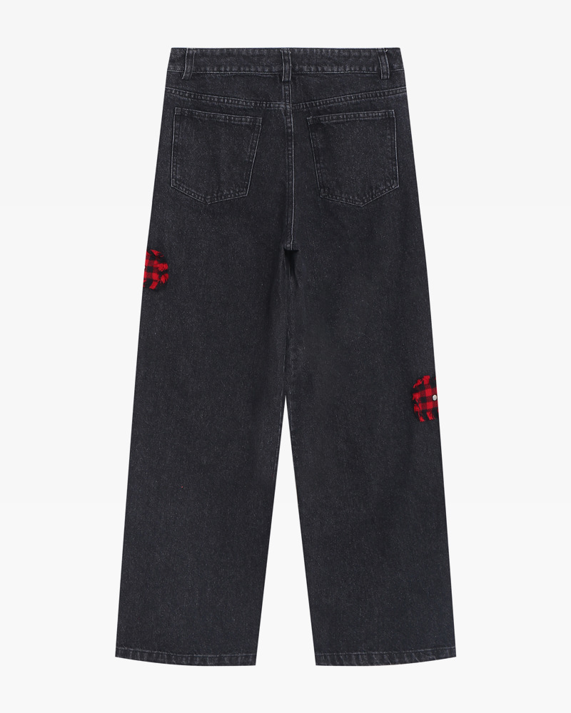 Y2K Grunge Jeans with Crosses - 90s Retro Style, Summer Outfits, and Gothic Y2K Fashion