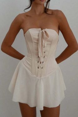 Y2K Grunge Josey Corset Mini Dress - 90s Fashion, Retro Style, Summer Y2K Outfits, Gothic Y2