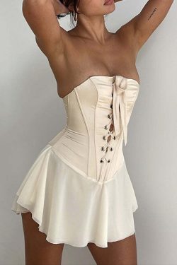 Y2K Grunge Josey Corset Mini Dress - 90s Fashion, Retro Style, Summer Y2K Outfits, Gothic Y2