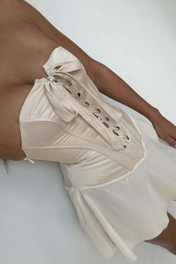Y2K Grunge Josey Corset Mini Dress - 90s Fashion, Retro Style, Summer Y2K Outfits, Gothic Y2