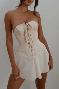 Y2K Grunge Josey Corset Mini Dress - 90s Fashion, Retro Style, Summer Y2K Outfits, Gothic Y2