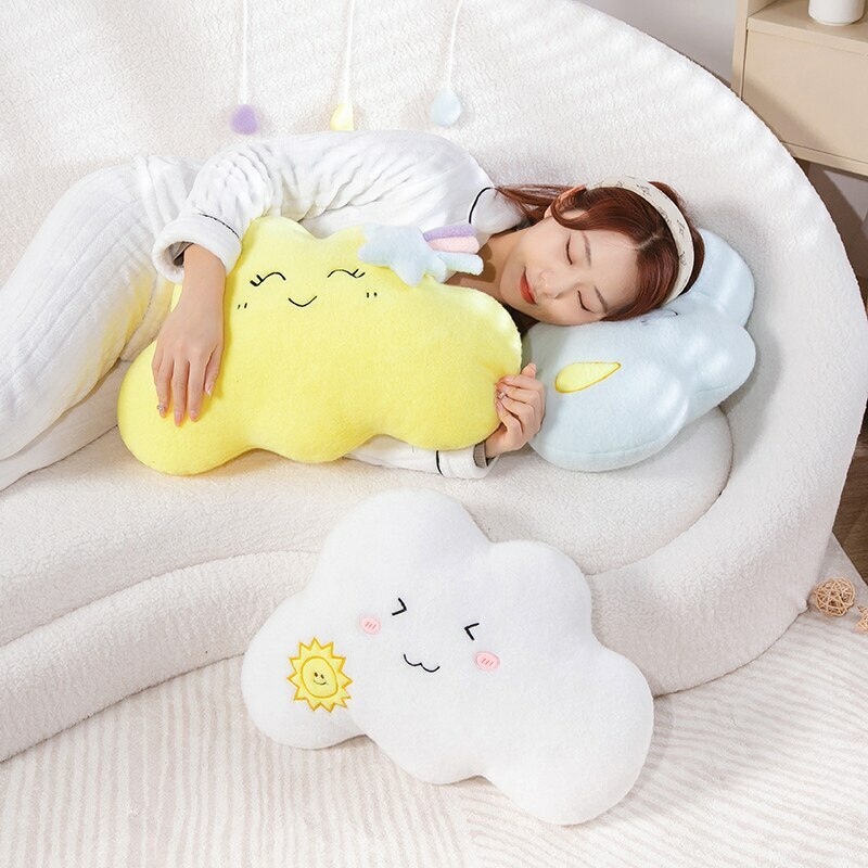 Y2K Grunge Kawaii Cloud Plush Pillow - Retro 90s Summer Outfit Accessory for Y2K Fashion