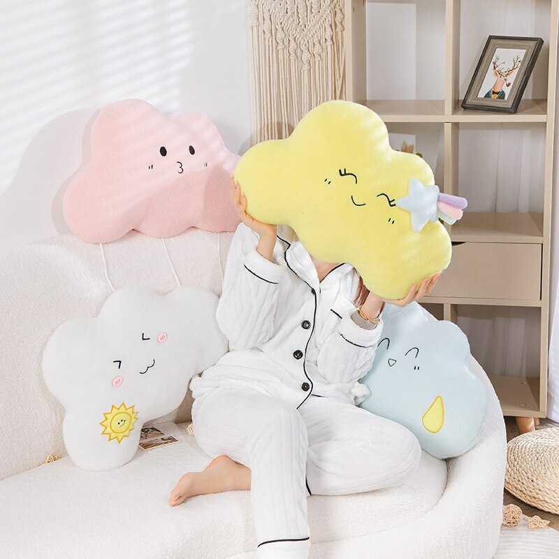 Y2K Grunge Kawaii Cloud Plush Pillow - Retro 90s Summer Outfit Accessory for Y2K Fashion