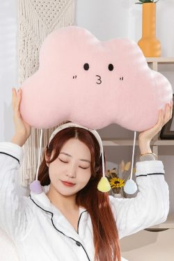 Y2K Grunge Kawaii Cloud Plush Pillow - Retro 90s Summer Outfit Accessory for Y2K Fashion