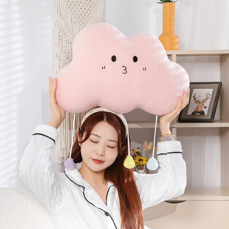 Y2K Grunge Kawaii Cloud Plush Pillow - Retro 90s Summer Outfit Accessory for Y2K Fashion