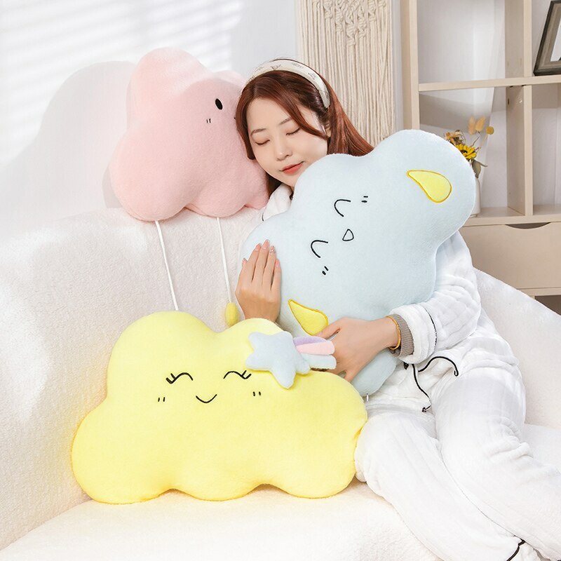 Y2K Grunge Kawaii Cloud Plush Pillow - Retro 90s Summer Outfit Accessory for Y2K Fashion