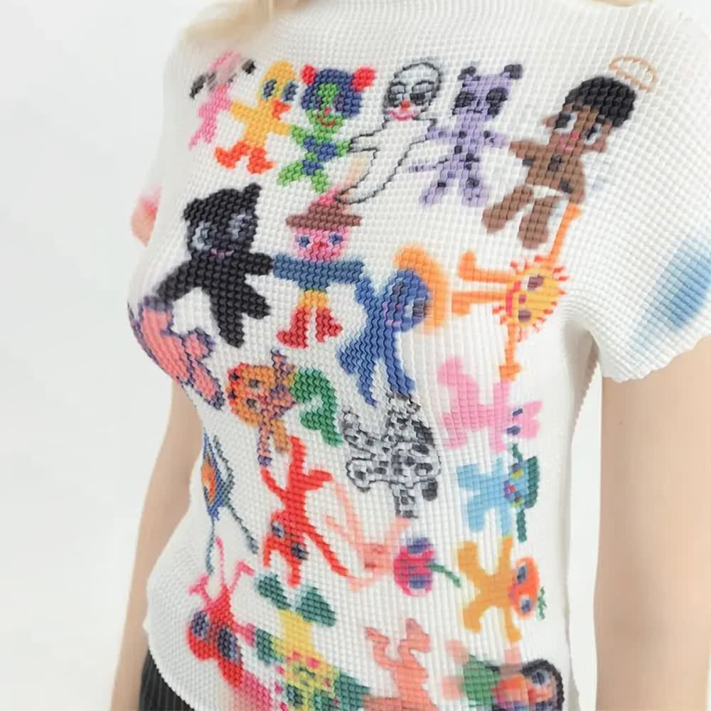Y2K Grunge Kawaii Harajuku Cartoon T-Shirt - Retro 90s Summer Outfit, Pastel Goth Style