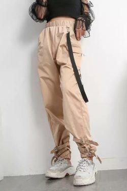 Y2K Grunge Khaki Cargo Pants - 90s Retro Summer Outfit, Y2K Club & Party Fashion