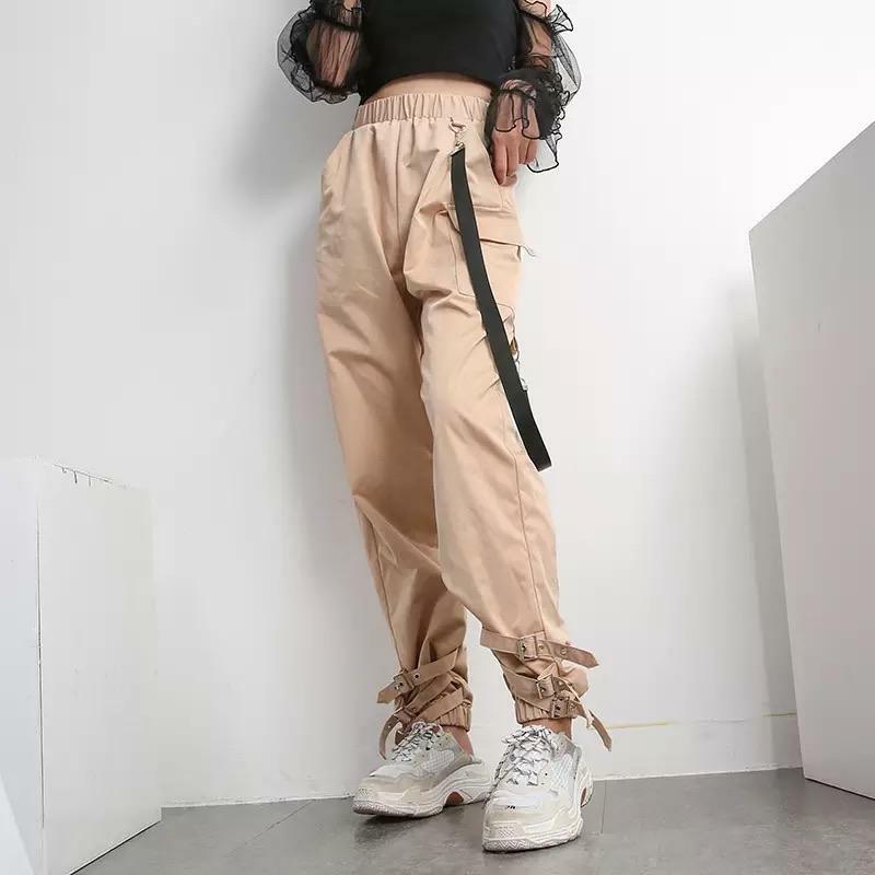 Y2K Grunge Khaki Cargo Pants - 90s Retro Summer Outfit, Y2K Club & Party Fashion