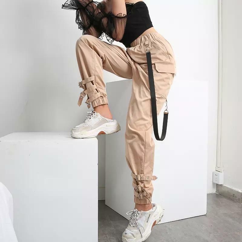 Y2K Grunge Khaki Cargo Pants - 90s Retro Summer Outfit, Y2K Club & Party Fashion