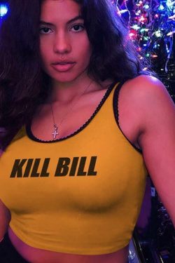 Y2K Grunge Kill Bill Crop Top - Retro 90s Fashion, Summer Y2K Outfits, Pastel Goth Style