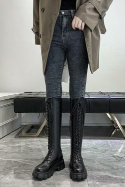 Y2K Grunge Knee High Platform Boots Black - 90s Fashion, Retro Style, Gothic Y2K Outfits