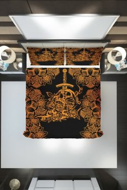 Y2K Grunge Knife in Skull Mandala Rose Duvet Cover Set - Retro 90s Goth Summer Bedding