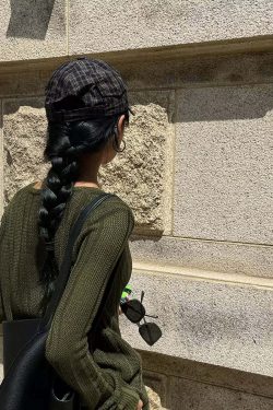 Y2K Grunge Knit Loose Sweater - Retro 90s Summer Outfit, Pastel Goth, Y2K Fashion Staple