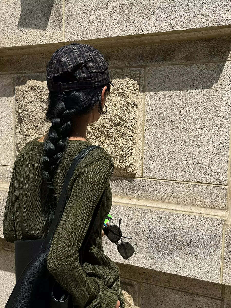 Y2K Grunge Knit Loose Sweater - Retro 90s Summer Outfit, Pastel Goth, Y2K Fashion Staple