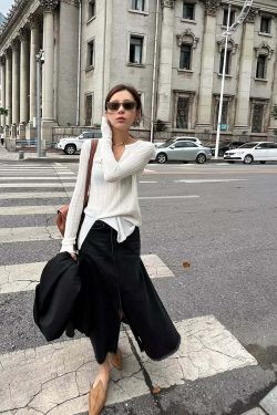 Y2K Grunge Knit Loose Sweater - Retro 90s Summer Outfit, Pastel Goth, Y2K Fashion Staple