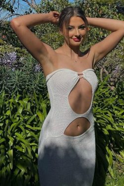 Y2K Grunge Knit Maxi Dress - Retro 90s Summer Outfit, Pastel Goth, Y2K Party Fashion