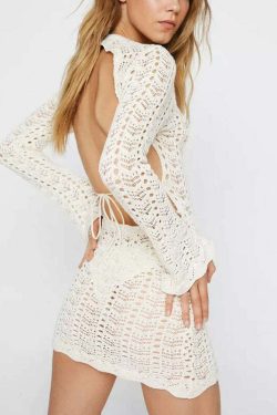 Y2K Grunge Knit Mini Dress - 90s Fashion, Retro Summer Outfit, Y2K Party & Club Style