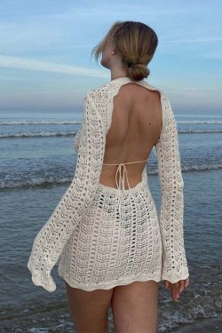 Y2K Grunge Knit Mini Dress - 90s Fashion, Retro Summer Outfit, Y2K Party & Club Style