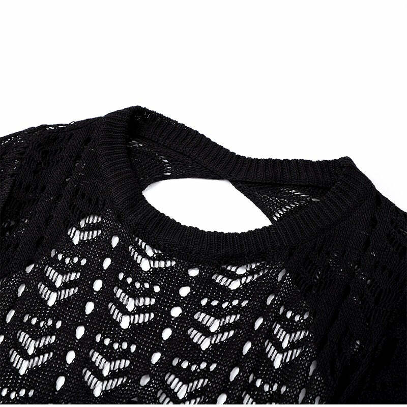 Y2K Grunge Knit Mini Dress - 90s Fashion, Retro Summer Outfit, Y2K Party & Club Style