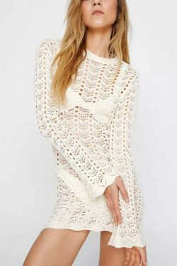 Y2K Grunge Knit Mini Dress - 90s Fashion, Retro Summer Outfit, Y2K Party & Club Style