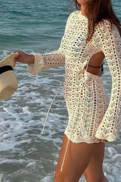 Y2K Grunge Knit Mini Dress - 90s Fashion, Retro Summer Outfit, Y2K Party & Club Style