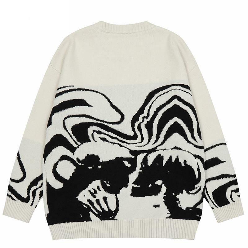 Y2K Grunge Knit Sweater - Retro 90s Fashion, Pastel Goth, Summer Y2K Outfits