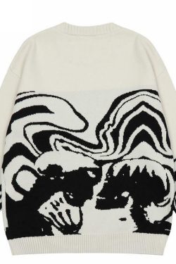 Y2K Grunge Knit Sweater - Retro 90s Fashion, Pastel Goth, Summer Y2K Outfits
