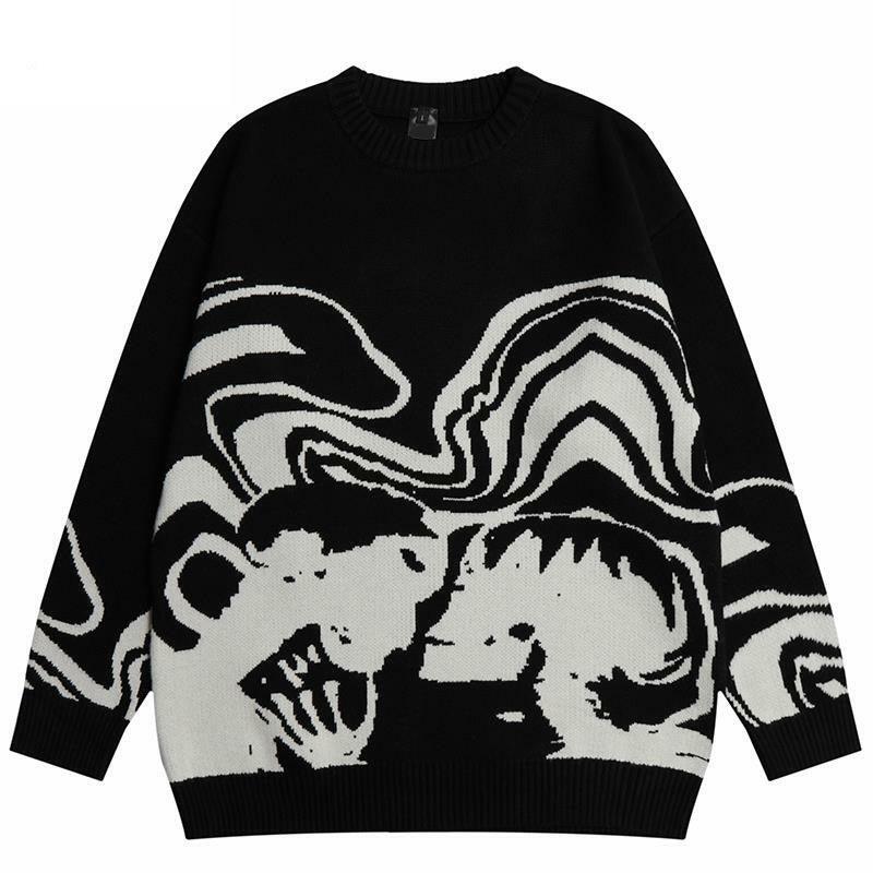 Y2K Grunge Knit Sweater - Retro 90s Fashion, Pastel Goth, Summer Y2K Outfits