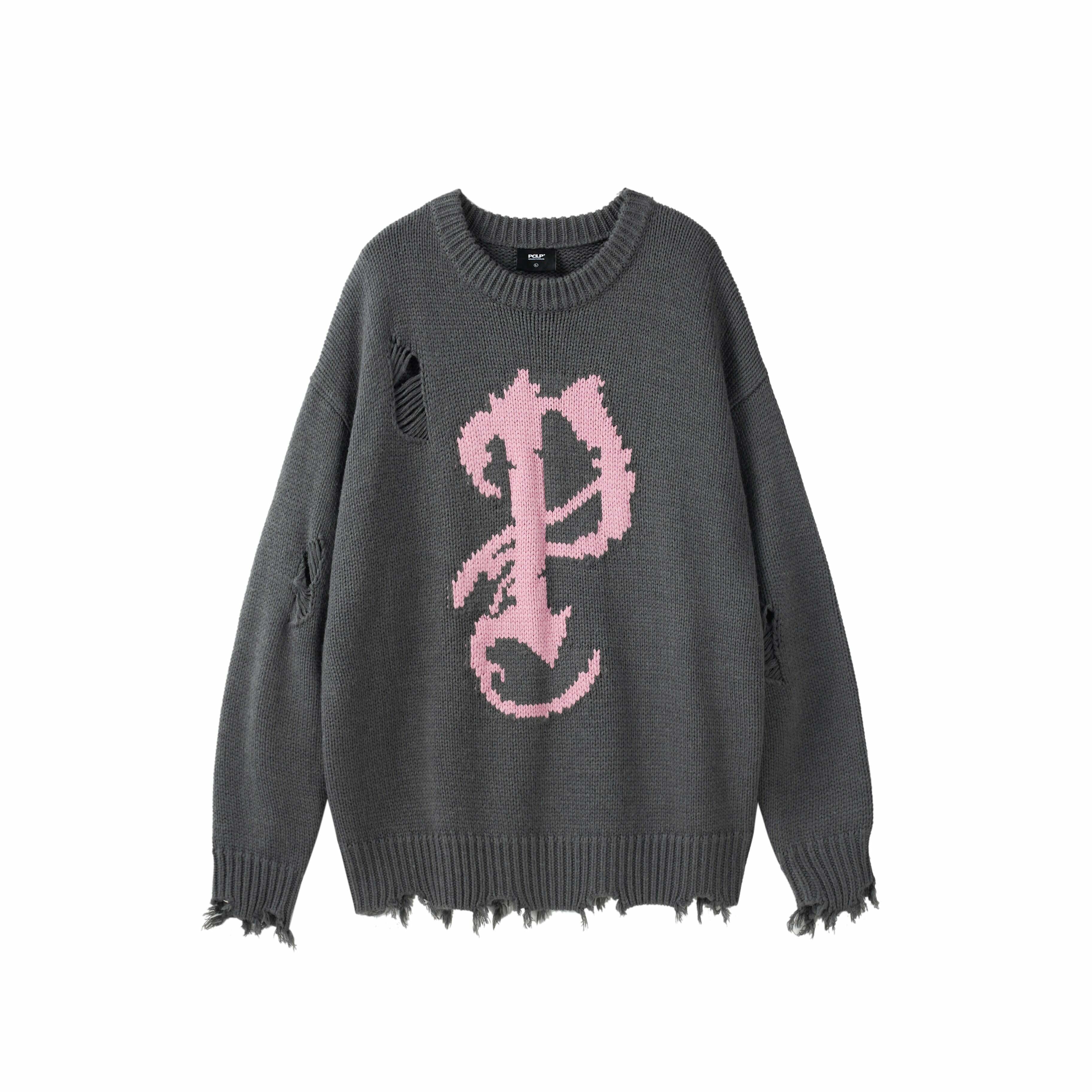 Y2K Grunge Knit Sweater - Retro 90s Fashion, Pastel Goth, Y2K Summer Outfits, Y2K Club