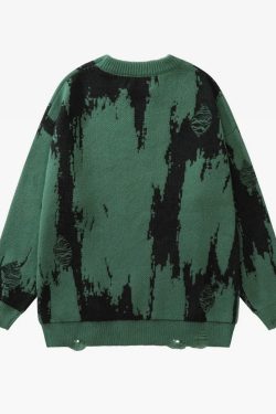 Y2K Grunge Knit Sweater - Retro 90s Fashion, Summer Outfits, and Pastel Goth Style