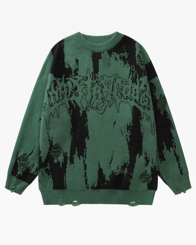 Y2K Grunge Knit Sweater - Retro 90s Fashion, Summer Outfits, and Pastel Goth Style