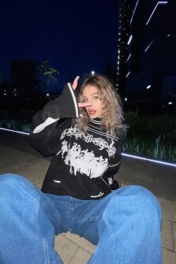 Y2K Grunge Knit Sweater - Retro 90s Fashion, Summer Y2K Outfits, Pastel Goth Streetwear