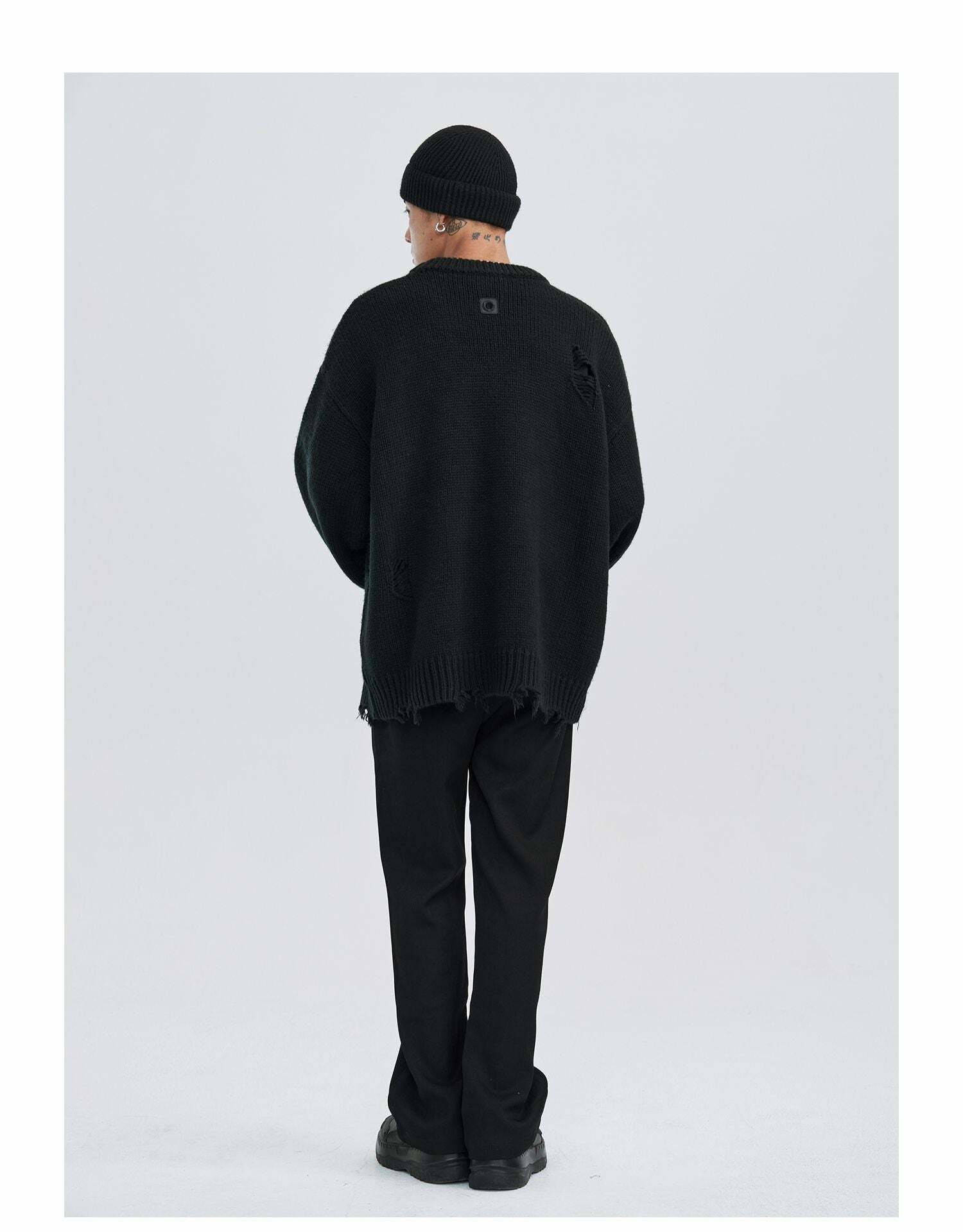 Y2K Grunge Knit Sweater - Retro 90s Fashion, Summer Y2K Outfits, Pastel Goth Style