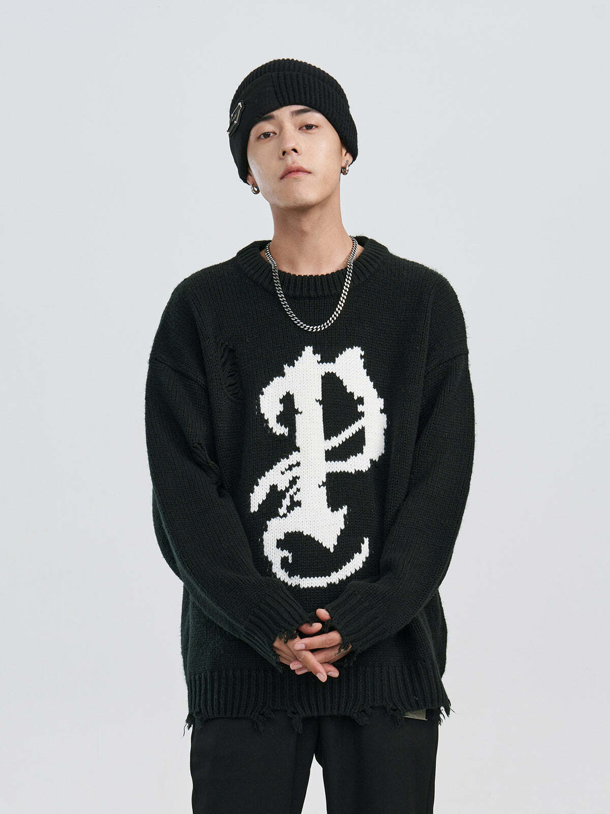 Y2K Grunge Knit Sweater - Retro 90s Fashion, Summer Y2K Outfits, Pastel Goth Style