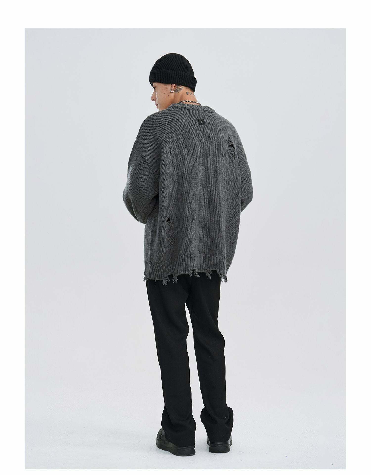 Y2K Grunge Knit Sweater - Retro 90s Fashion, Summer Y2K Outfits, Pastel Goth Style
