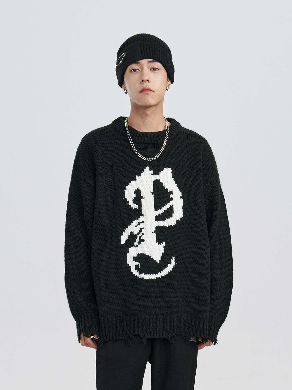 Y2K Grunge Knit Sweater - Retro 90s Fashion, Summer Y2K Outfits, Pastel Goth Style
