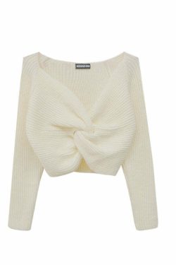 Y2K Grunge Knitted Kink Cross Short Sweater - Retro 90s Summer Outfit, Pastel Goth Style