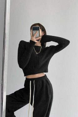 Y2K Grunge Knitted Pullover Sweater - Retro 90s Fashion, Summer Y2K Outfits, Pastel Goth Style