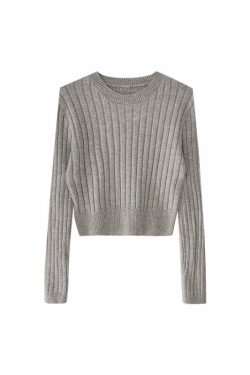 Y2K Grunge Knitted Pullover Sweater - Retro 90s Fashion, Summer Y2K Outfits, Pastel Goth Style