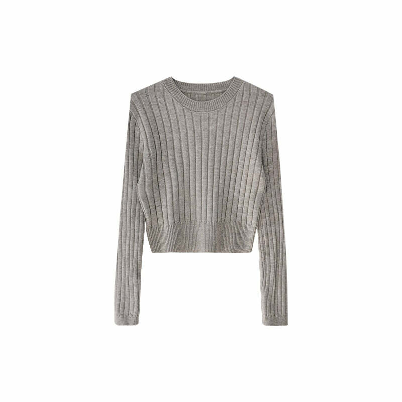 Y2K Grunge Knitted Pullover Sweater - Retro 90s Fashion, Summer Y2K Outfits, Pastel Goth Style