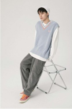 Y2K Grunge Knitted Vest - Retro 90s Summer Outfit, Pastel Goth, Y2K Club & Party Fashion