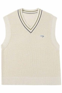 Y2K Grunge Knitted Vest - Retro 90s Summer Outfit, Pastel Goth, Y2K Club & Party Fashion