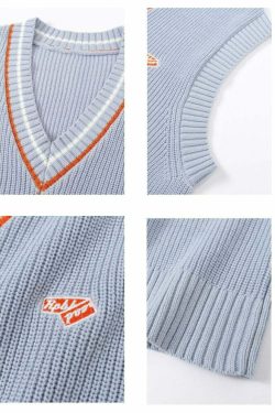 Y2K Grunge Knitted Vest - Retro 90s Summer Outfit, Pastel Goth, Y2K Club & Party Fashion