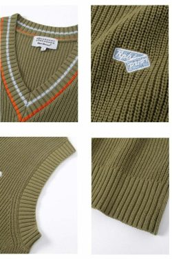 Y2K Grunge Knitted Vest - Retro 90s Summer Outfit, Pastel Goth, Y2K Club & Party Fashion